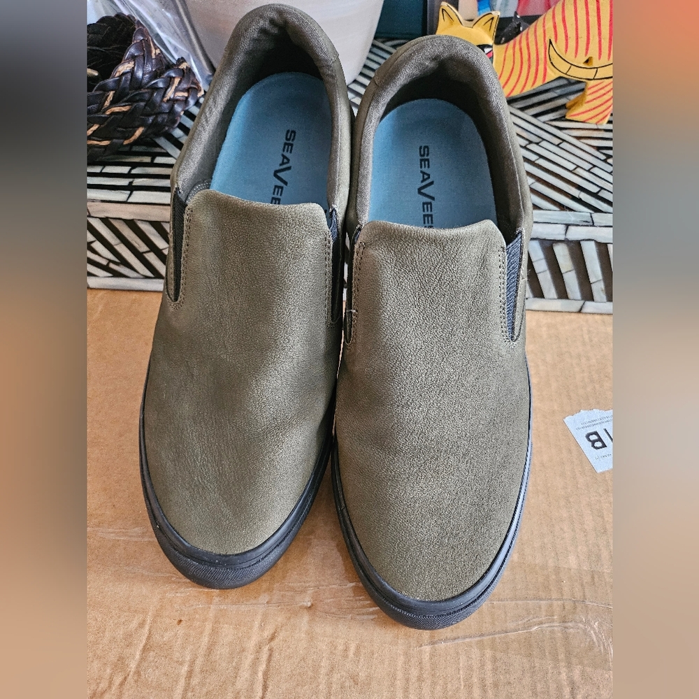 SeaVees Men's Khaki Slip-On Sneakers